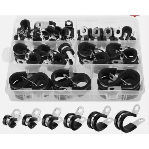 Stainless Steel Hose Clamp multiple pieces black Set