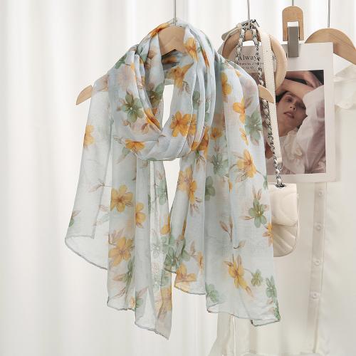 Voile Fabric Multifunction Women Scarf thermal printed floral PC