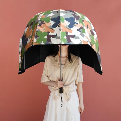 Vinyl & Pongee Waterproof Sun-Rain Umbrella sun protection Iron & Plastic printed PC