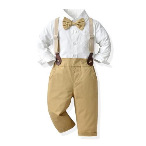 Cotton Boy Clothing Set & two piece suspender pant & top Set