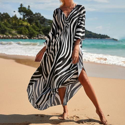 Rayon & Polyester Swimming Cover Ups sun protection & loose printed : PC