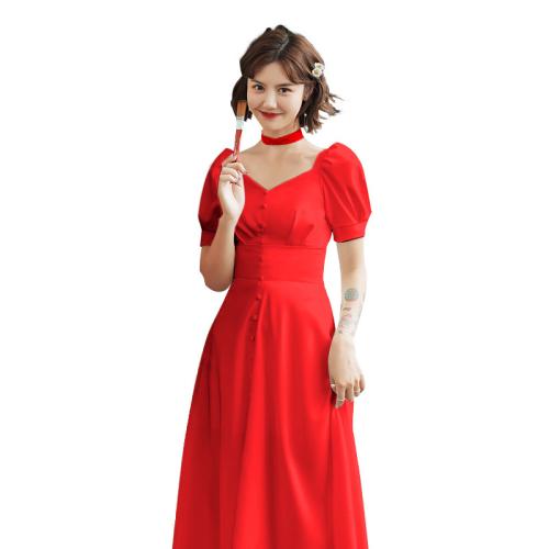 Polyester Plus Size & High Waist One-piece Dress slimming PC