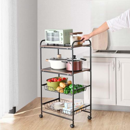 Carbon Steel Multilayer Shelf with pulley & hollow black PC
