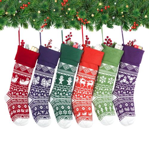 Chiffon Chaussettes de décoration de Noël Imprimé modèle différent pour le choix plus de couleurs pour le choix pièce