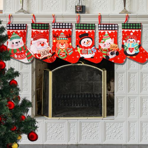 Tissu napped Chaussettes de décoration de Noël Imprimé plus de couleurs pour le choix pièce