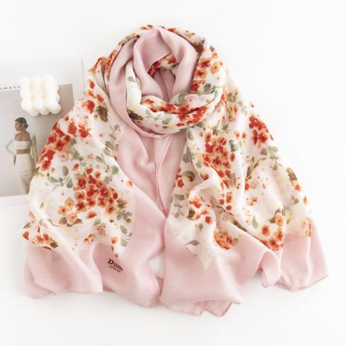 Polyester Women Scarf sun protection & thermal printed floral PC