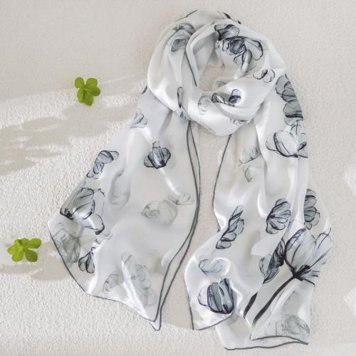 Natural Silk Silk Scarf sun protection printed floral PC
