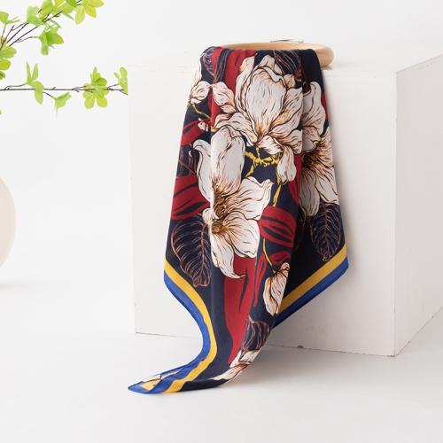 Polyester Silk Scarf sun protection printed floral PC