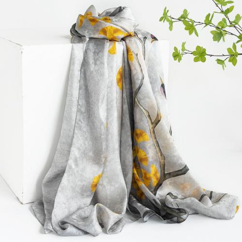 Natural Silk Silk Scarf sun protection printed PC