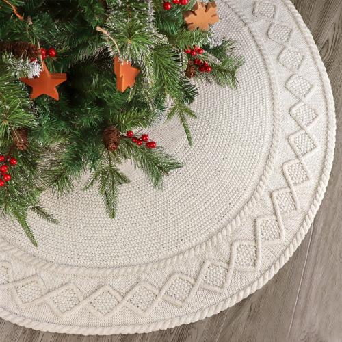 Polyester Christmas Tree Skirt for home decoration & christmas design white PC