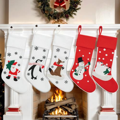 Chiffon Chaussette de Noël couleur et motif différents pour le choix plus de couleurs pour le choix pièce