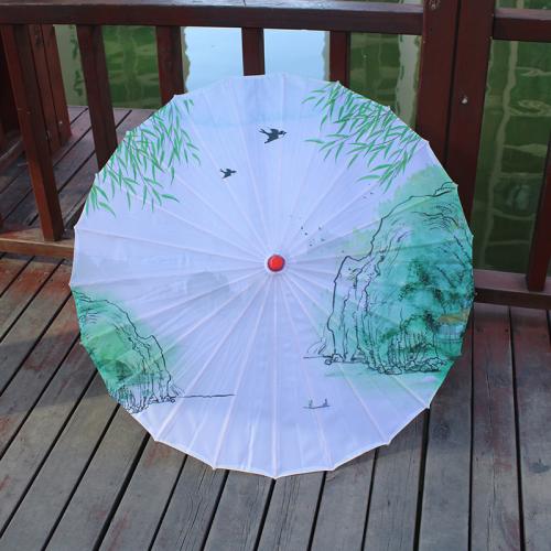 Mircofabric & Hout Zonnige Paraplu Afgedrukt verschillende kleur en patroon naar keuze stuk
