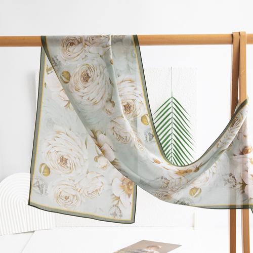 Přírodní hedvábí Hedvábný šátek Stampato Květinové kus