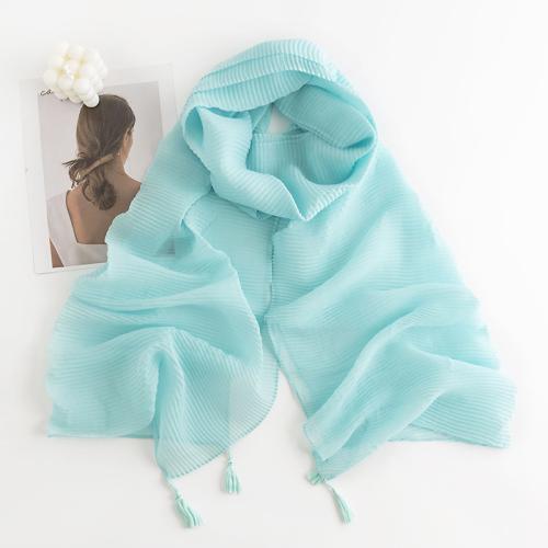 Polyester Women Scarf sun protection & thermal Solid PC