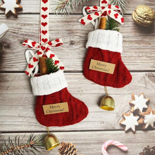 Doek Kerstdecoratie sokken Rode stuk