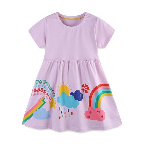 Cotton Girl One-piece Dress & sweat absorption & breathable printed PC