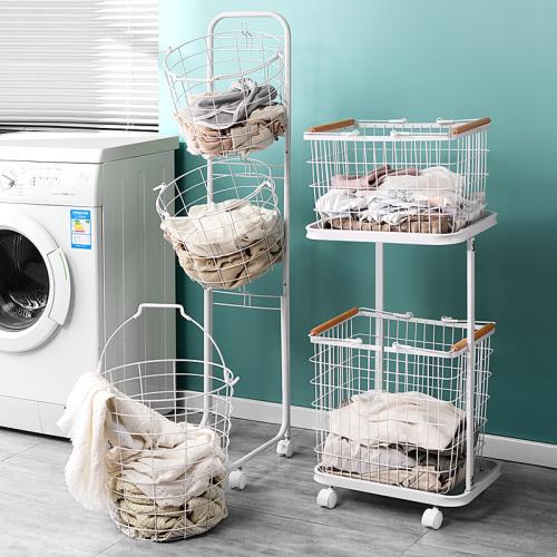 Iron Storage Basket with pulley & hollow Wood PC
