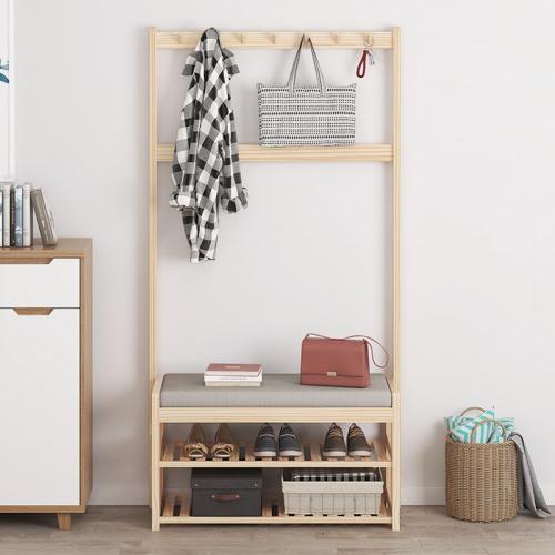 Pine Multifunction Clothes Hanging Rack PC