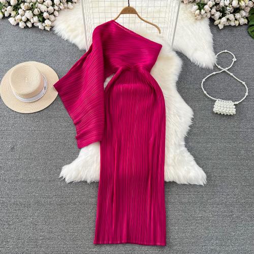 Polyester Slim One-piece Dress, more colors for choice, :,  PC