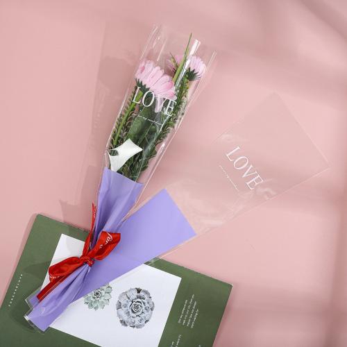 OPP Material DIY Flower Wrapping Paper waterproof printed letter Bag