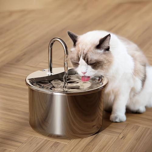 Stainless Steel Pet Drinking Fountains  Solid silver PC