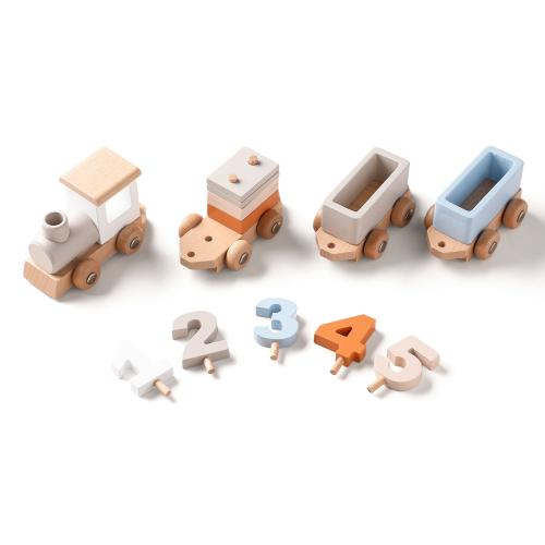 Wooden Creative Number Toy Train Set