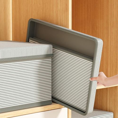 Oxford foldable & Multifunction Storage Box for storage & breathable striped blue PC