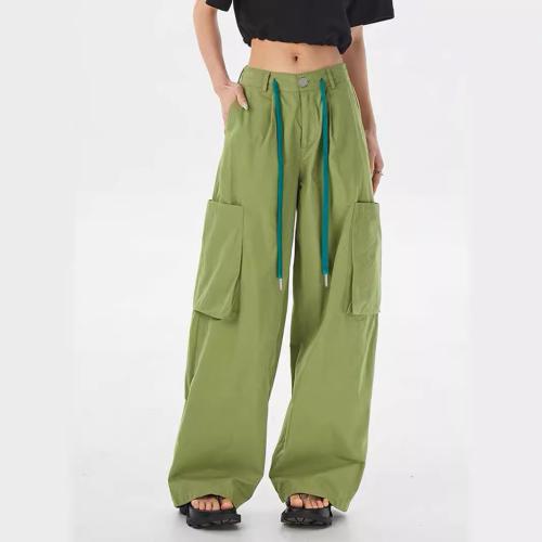 Poliéster Pantalones Largos Mujer, verde,  trozo