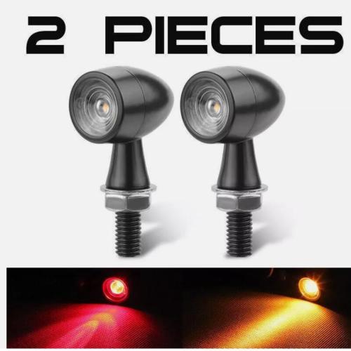 Mini Motorcycle LED Bullet Turn Signals Blinker Light Indicator Amber Red Lamp