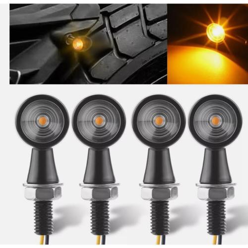 4X Motorcycle LED Bullet Mini Turn Signal Light Blinker For Bobber Cafe Racer