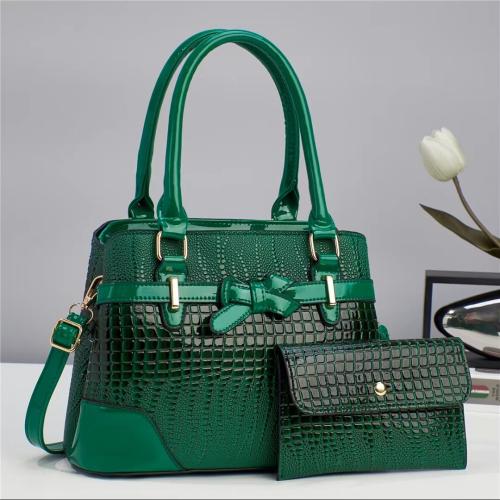 PU Leather Handbag with hanging ornament & large capacity & attached with hanging strap PC