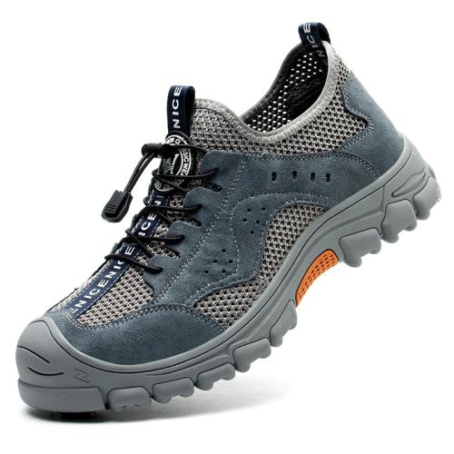 Rubber & Flying Woven & Suede Safety Shoes stabguard & anti-skidding & breathable Pair