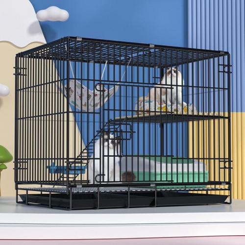 Iron & PVC foldable Pet Cage portable & hollow black PC