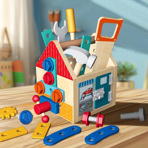 Wooden & Engineering Plastics Tool Case Toy Set educational PC