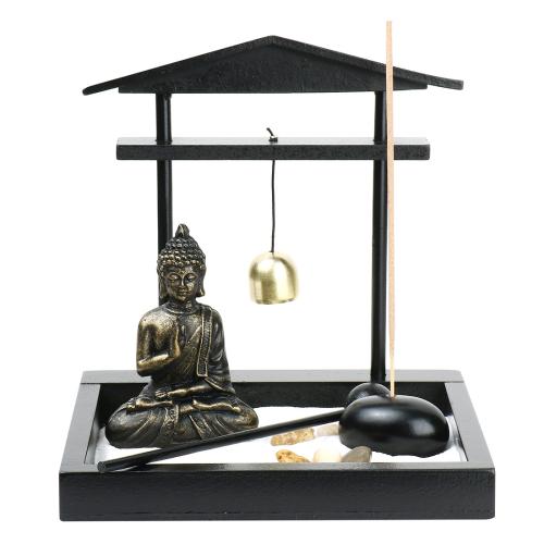 Synthetic Resin & Wooden Zen Sandbox Ornament durable PC