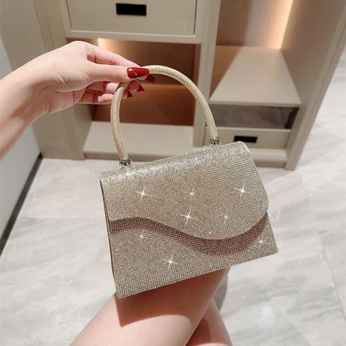 Rhinestone & Polyester Easy Matching Clutch Bag champagne PC