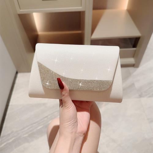 Glett Easy Matching Clutch Bag with rhinestone white PC