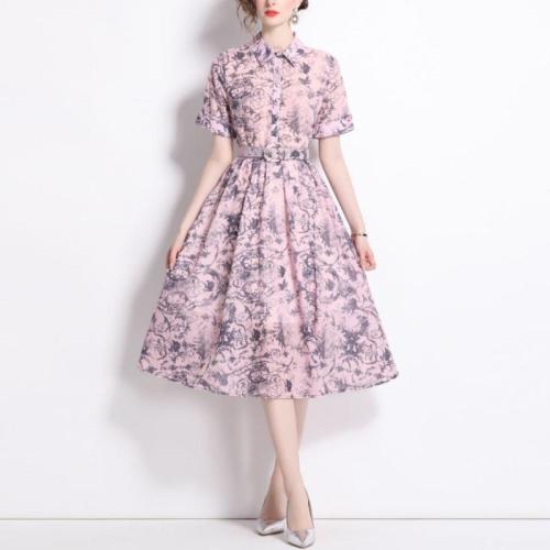 Chiffon One-piece Dress slimming PC