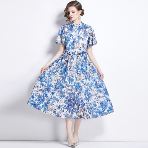 Poliéster Vestido de una pieza, impreso, floral, más colores para elegir,  trozo