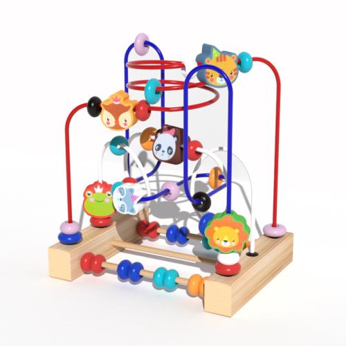 Wooden Toy Rollercoaster Bead Box
