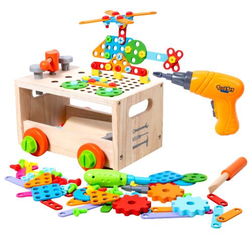 Wooden & Plastic Tool Case Toy Set educational PC