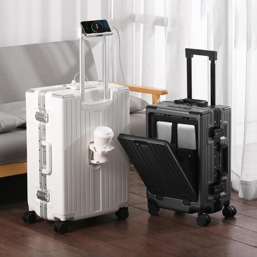Aluminium Alloy & PC-Polycarbonate Trolley Case with password lock & with USB interface & waterproof Solid PC