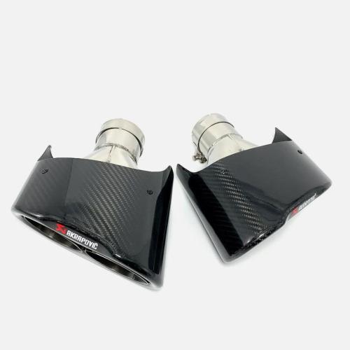 1 Pair Akrapovic Carbon Fiber Exhaust Tip For Audi RS3 RS4 RS5 RS6 RS7 A3 A4 A5 A6 A7