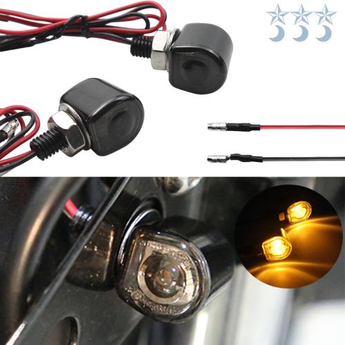 2X LED Motorcycle Turn Signals Indicator Amber Blinker Light Universal Mini Lamp