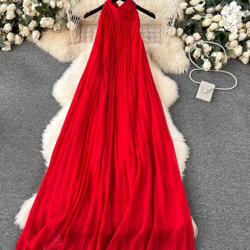 Polyester Einteiliges Kleid, Rot,  Stück