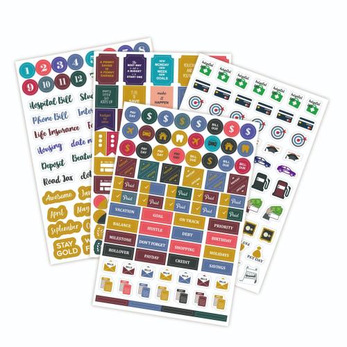 Pressure-Sensitive Adhesive DIY Decorative Sticker gold foil print Set