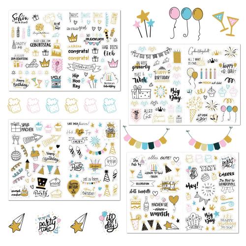 Polypropylene-PP DIY Decorative Sticker mixed pattern Set