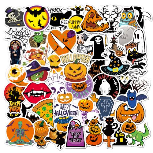 PVC Rubber DIY Decorative Sticker Halloween Design & waterproof mixed pattern Set