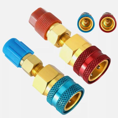 R1234YF to R134A Adapter Kit Quick Couplers High/Low Side Conversion for Car A/C