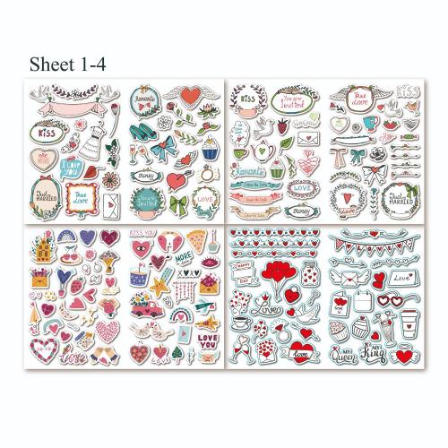 Pressure-Sensitive Adhesive DIY Decorative Sticker, waterproof, mixed pattern, 12PCs/Bag,  Bag